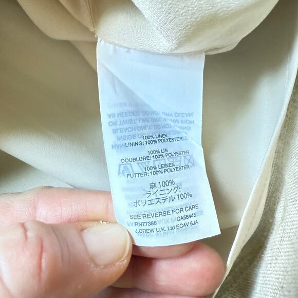 J.Crew Metallic Linen Shift Dress Size 4 Gold Sleeveless Mini - Picture 7 of 8